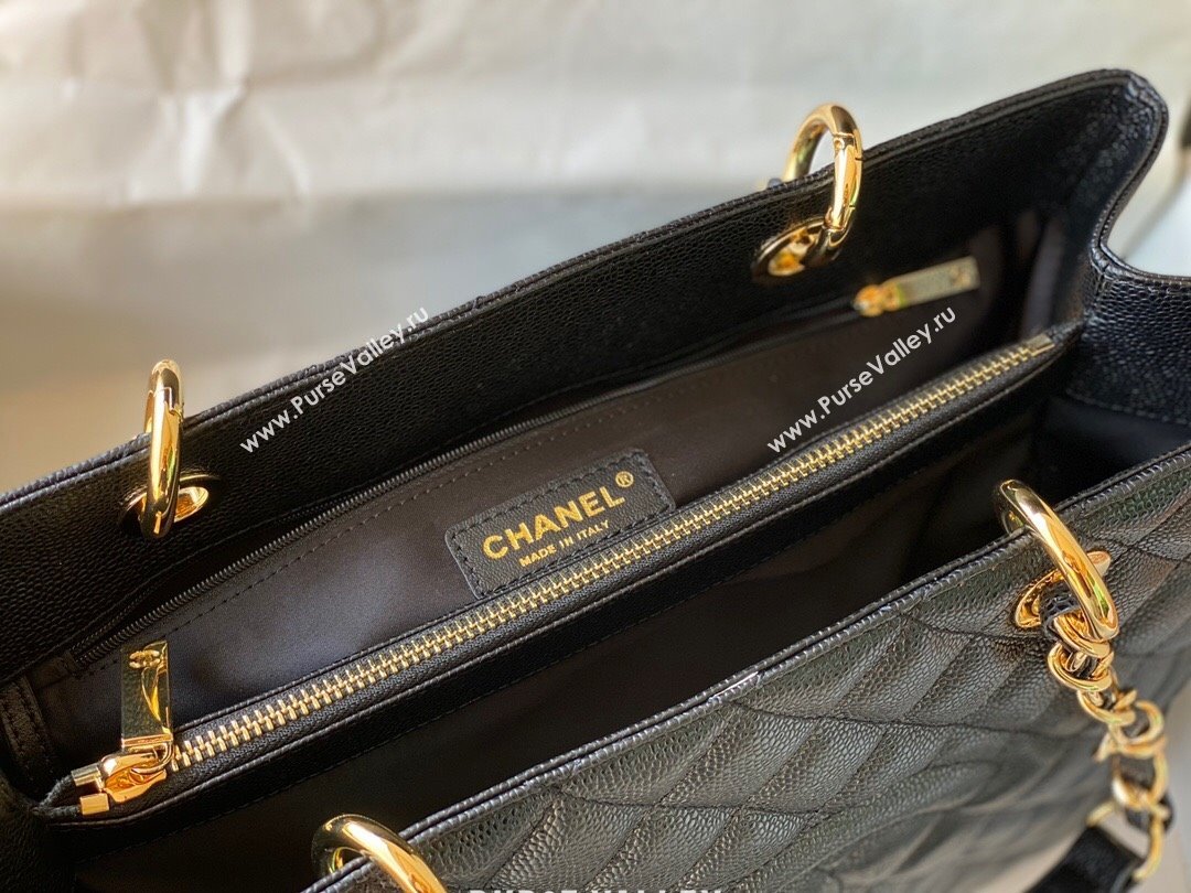 Chanel Grand Shopping Tote GST Bag in Grained Calfskin 20995 Black/Gold 2024 (SM-24072312)