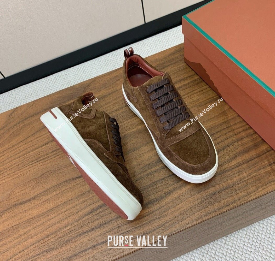 Loro Piana Newport Walk Sneakers in Suede Brown 2025 LP121103 (HH-251211064)