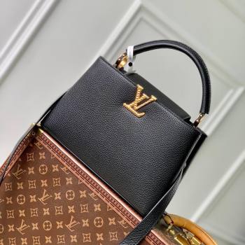 Louis Vuitton Capucines MM Bag in Taurillon Leather M24673 Black 2024 (K-24090903)