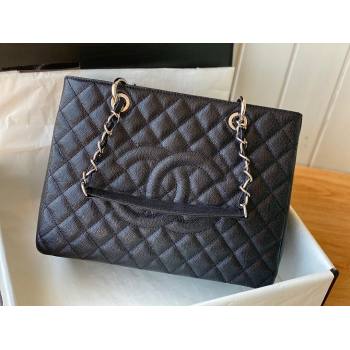 Chanel Grand Shopping Tote GST Bag in Grained Calfskin 20995 Black/Silver 2024 (SM-24072313)