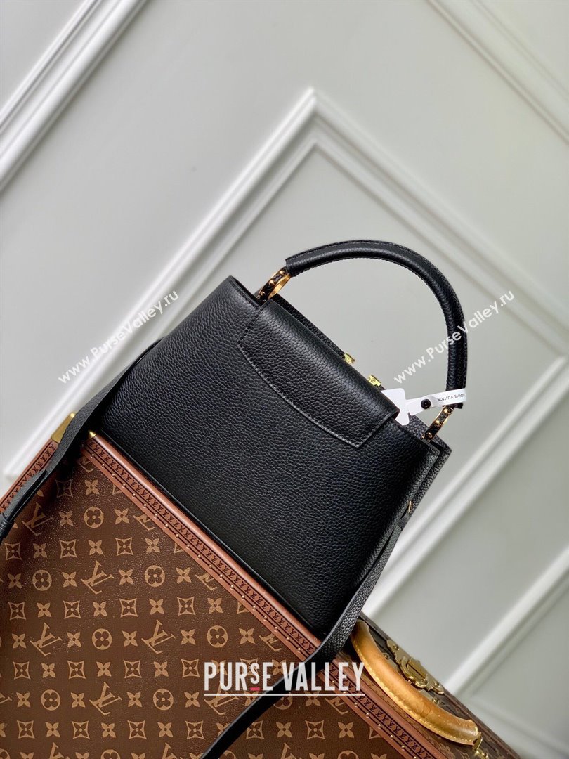 Louis Vuitton Capucines MM Bag in Taurillon Leather M24673 Black 2024 (K-24090903)