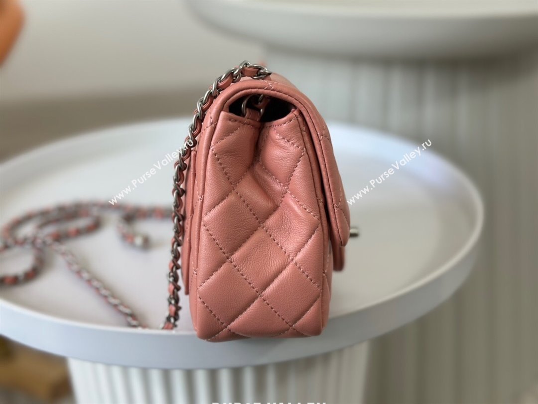 Chanel Lambskin Mini Flap Bag with Metal Ball AS1786 Pink/Silver 2024 (SM-24040220)