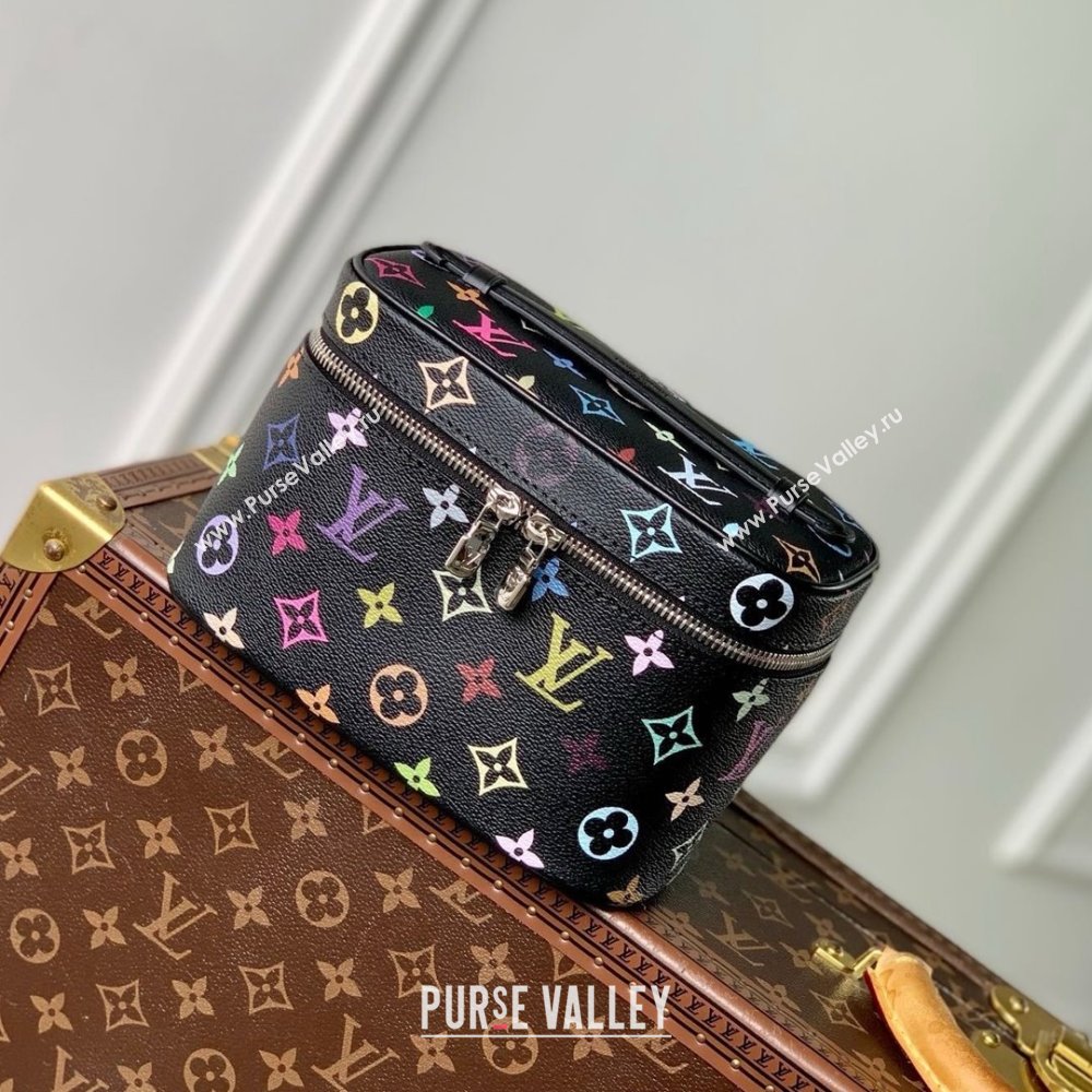 Louis Vuitton LV x TM Nice Mini Vanity Case Bag in Multicolored Monogram Canvas M14033 Black 2025 (K-25010708)