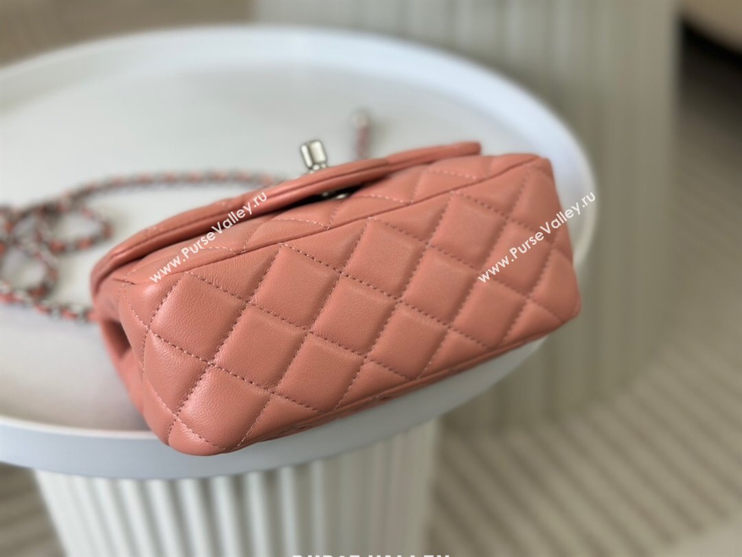 Chanel Lambskin Mini Flap Bag with Metal Ball AS1786 Pink/Silver 2024 (SM-24040220)