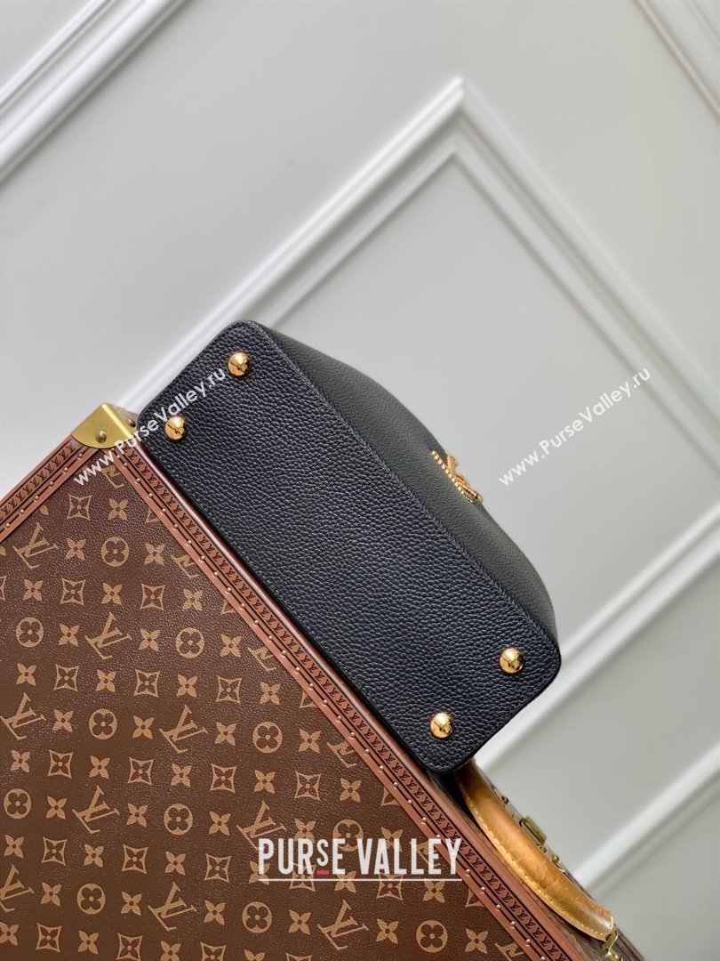 Louis Vuitton Capucines MM Bag in Taurillon Leather M24673 Black 2024 (K-24090903)