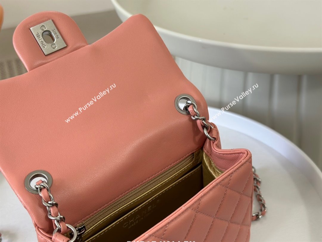 Chanel Lambskin Mini Flap Bag with Metal Ball AS1786 Pink/Silver 2024 (SM-24040220)