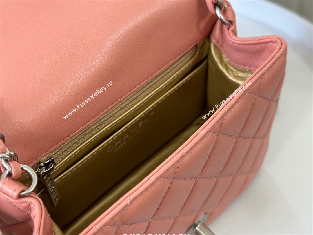 Chanel Lambskin Mini Flap Bag with Metal Ball AS1786 Pink/Silver 2024 (SM-24040220)