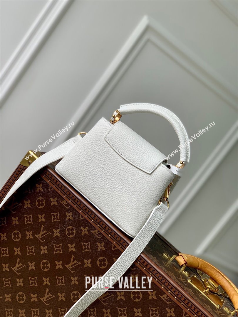 Louis Vuitton Capucines Mini Bag in Taurillon Leather M24673 White 2024 (K-24090904)