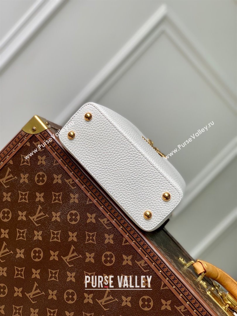 Louis Vuitton Capucines Mini Bag in Taurillon Leather M24673 White 2024 (K-24090904)