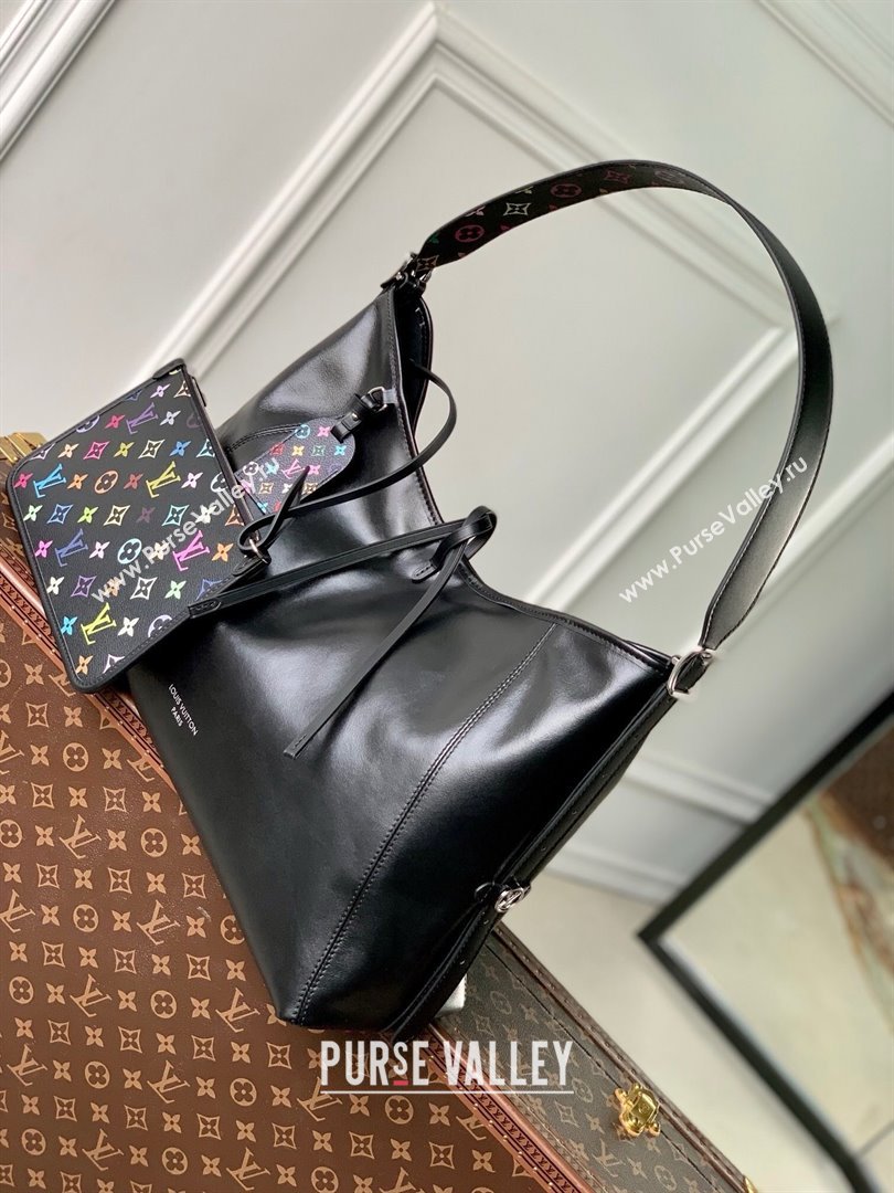 Louis Vuitton LV x TM CarryAll Vibe Hobo Bag in Black Lambskin Leather M13105 2025 (KI-250212051)