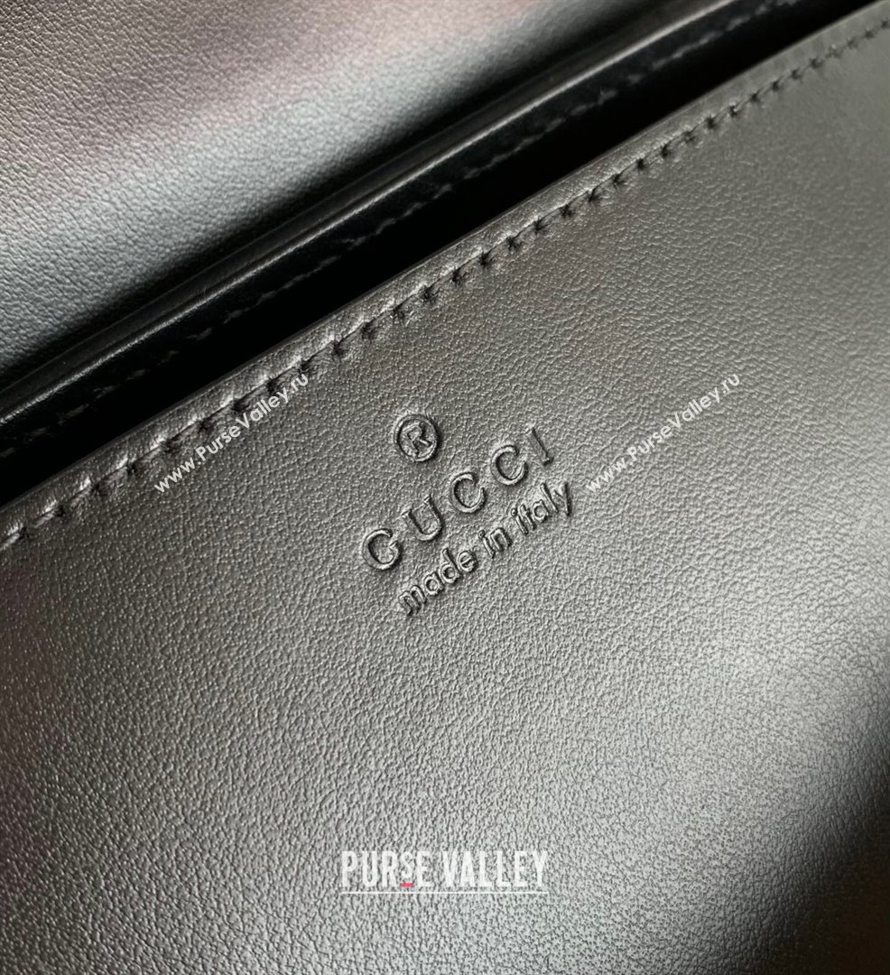 Gucci GG Marmont Geometric Leather Mini Shoulder Bag 446744 Black 2021 (DLH-21101560)
