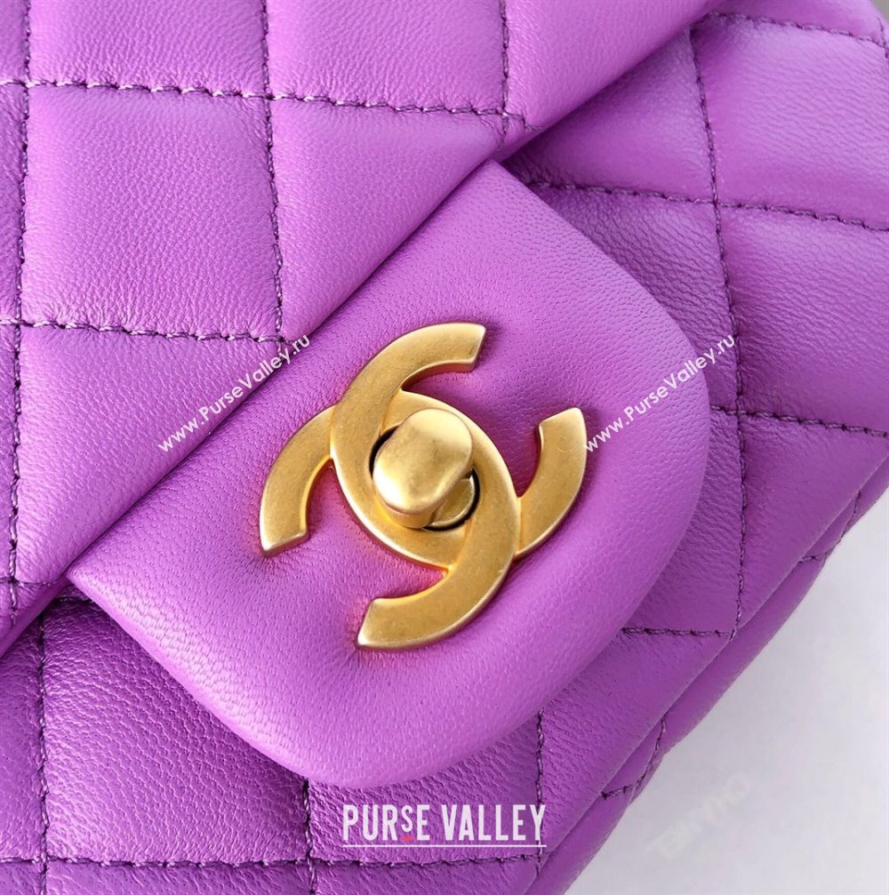 Chanel Lambskin Mini Flap Bag with Metal Ball AS1786 Purple/Gold 2024 (YD-24040222)