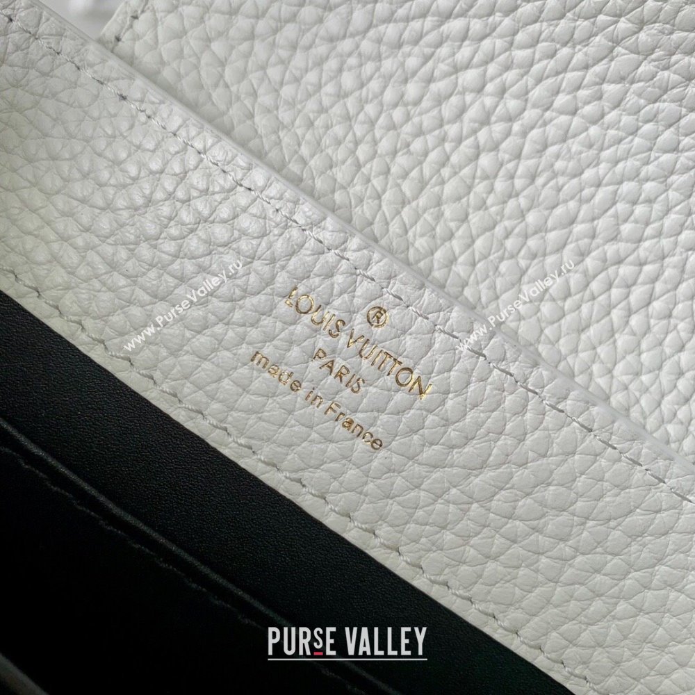 Louis Vuitton Capucines Mini Bag in Taurillon Leather M24673 White 2024 (K-24090904)