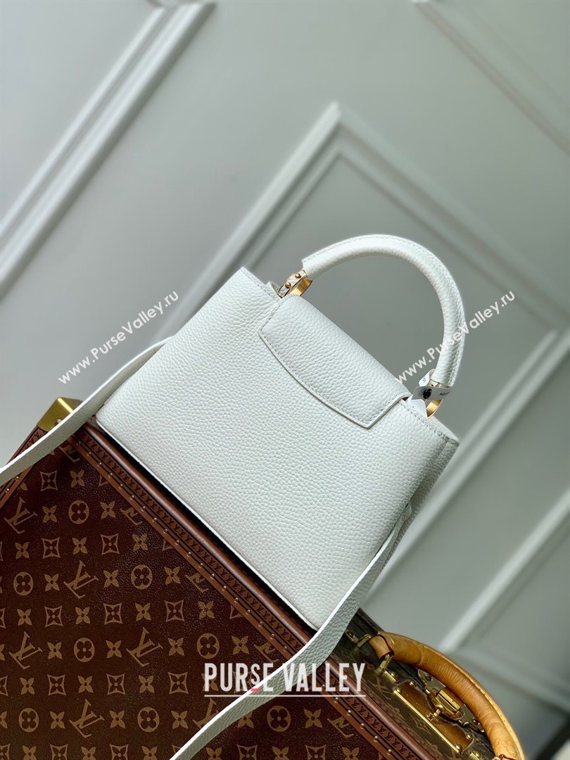 Louis Vuitton Capucines BB Bag in Taurillon Leather M24673 White 2024 (K-24090905)