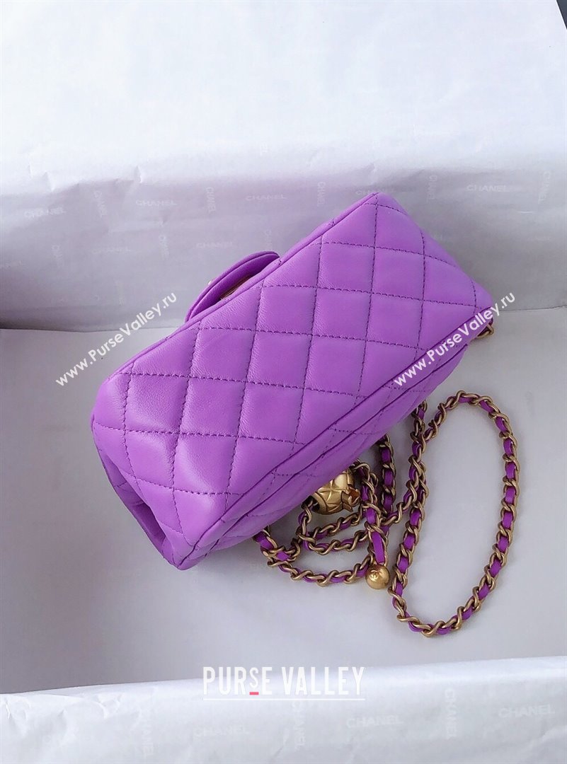 Chanel Lambskin Mini Flap Bag with Metal Ball AS1786 Purple/Gold 2024 (YD-24040222)