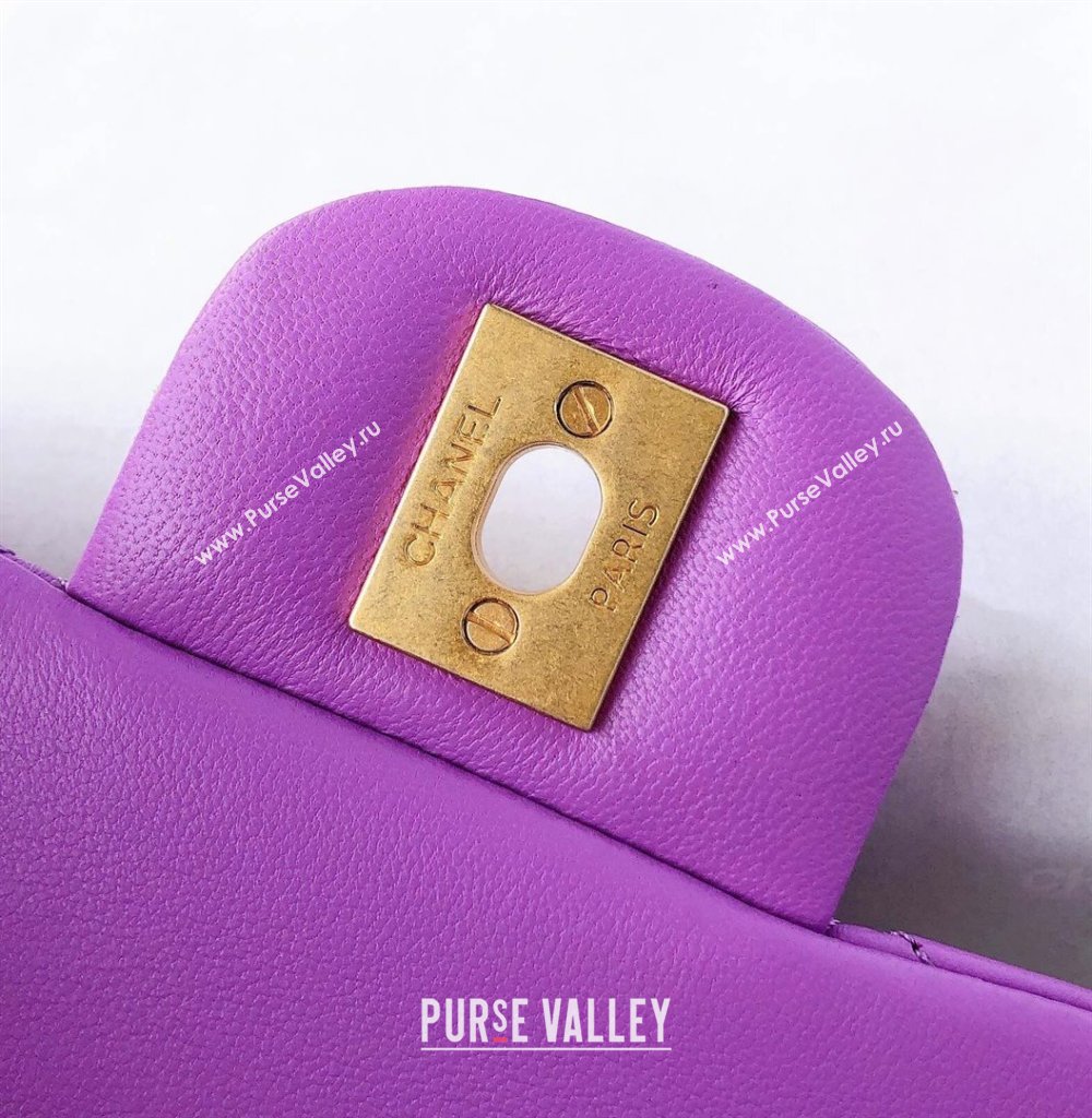 Chanel Lambskin Mini Flap Bag with Metal Ball AS1786 Purple/Gold 2024 (YD-24040222)