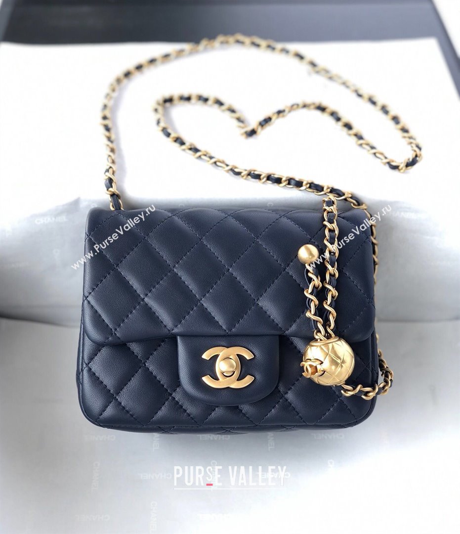 Chanel Lambskin Mini Flap Bag with Metal Ball AS1786 Deep Blue/Gold 2024 (YD-24040223)