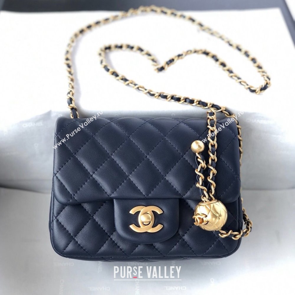 Chanel Lambskin Mini Flap Bag with Metal Ball AS1786 Deep Blue/Gold 2024 (YD-24040223)