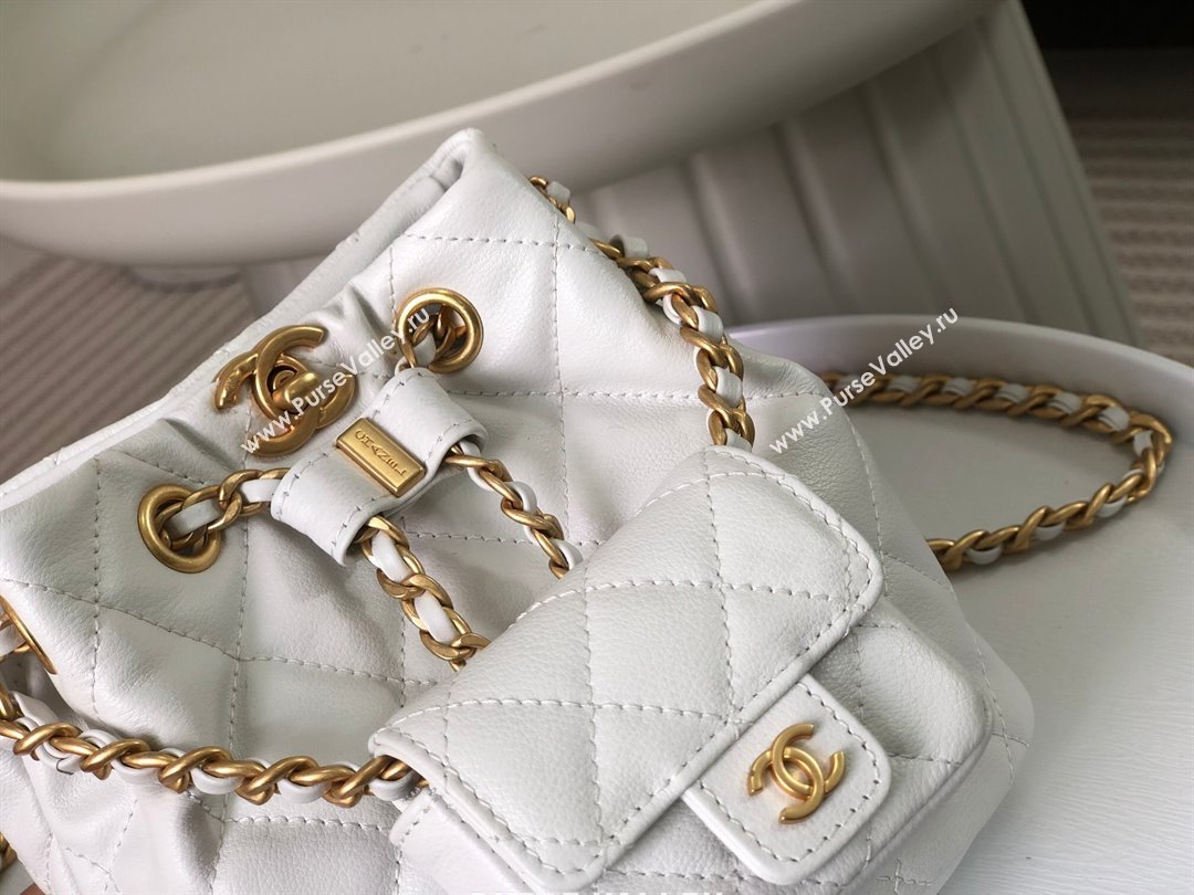 Chanel Calfskin Small Backpack bag AS3947 White 2024 (SM-24072316)