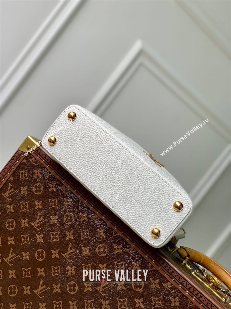 Louis Vuitton Capucines BB Bag in Taurillon Leather M24673 White 2024 (K-24090905)