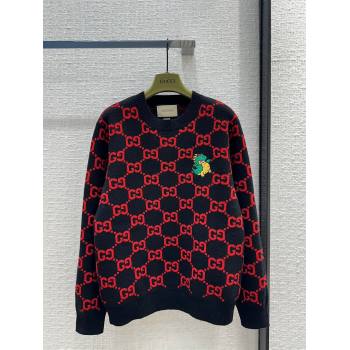 Gucci Wool Sweater G122301 Black/Red 2023 (Q-23122301)