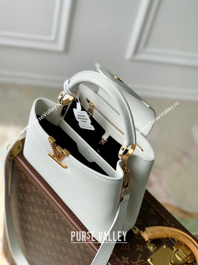 Louis Vuitton Capucines BB Bag in Taurillon Leather M24673 White 2024 (K-24090905)