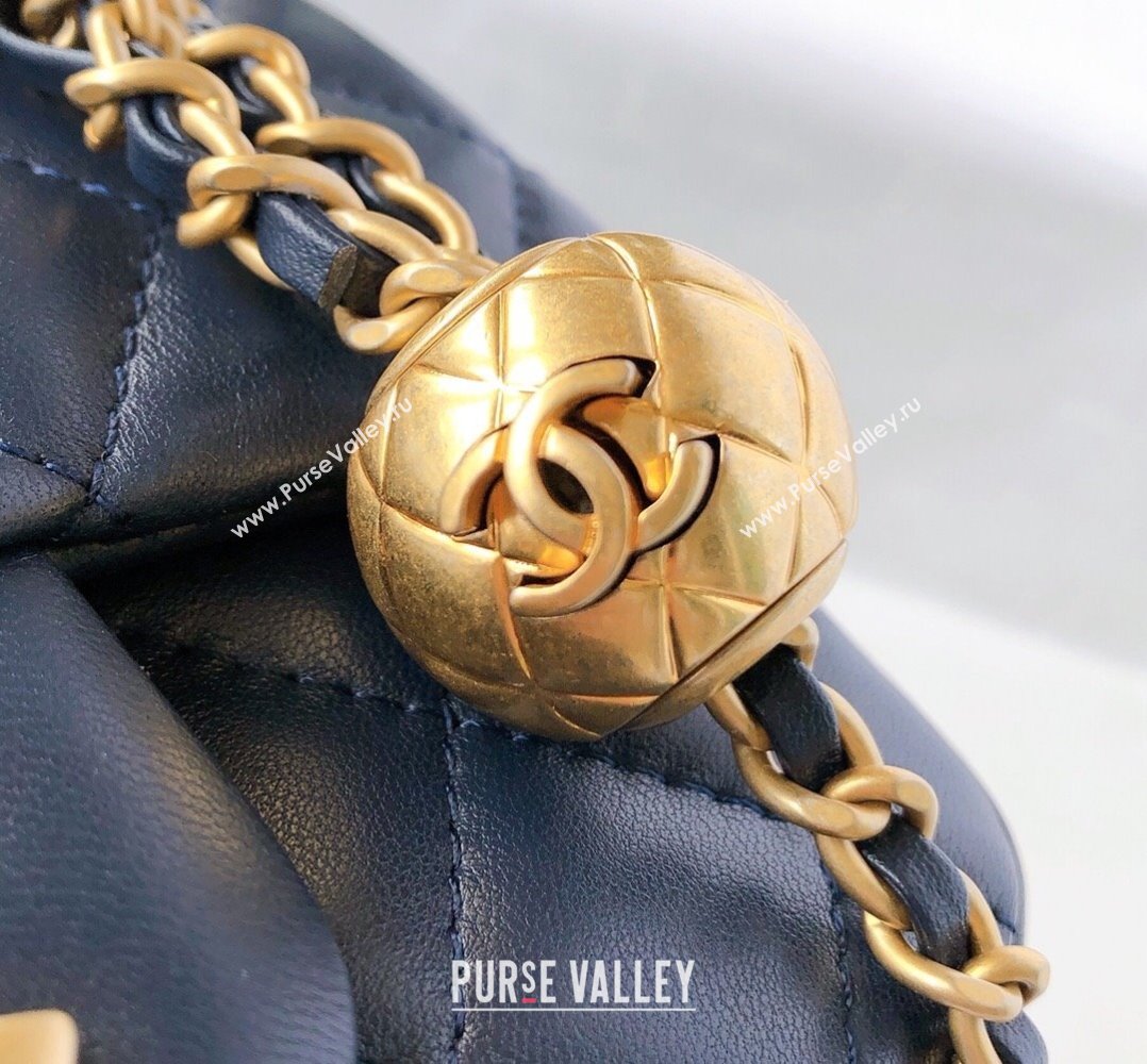 Chanel Lambskin Mini Flap Bag with Metal Ball AS1786 Deep Blue/Gold 2024 (YD-24040223)