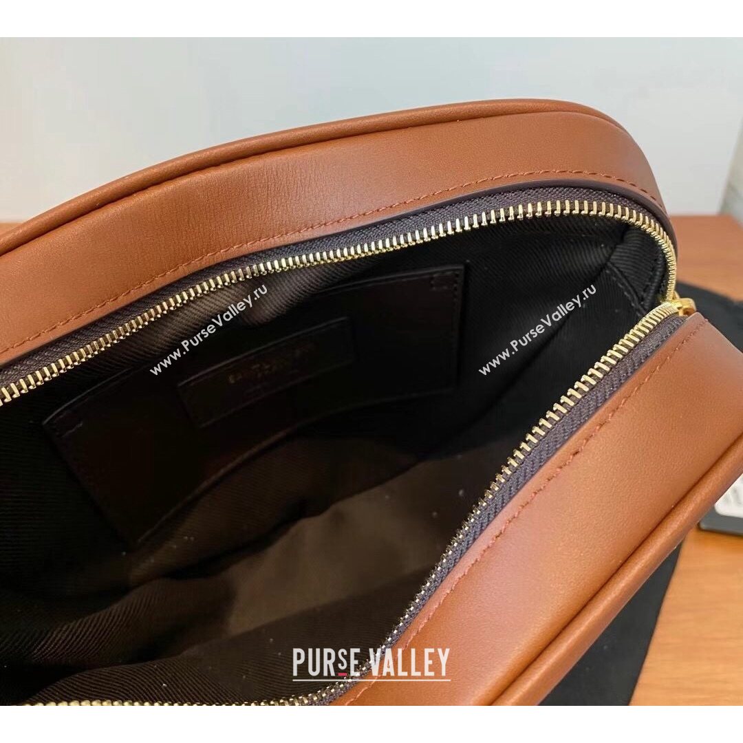 Saint Laurent Monogramme MONOGRAMME Coeur in Canvas and Smooth Leather Bag Brown 02 675260 2021 (YID-21082368)