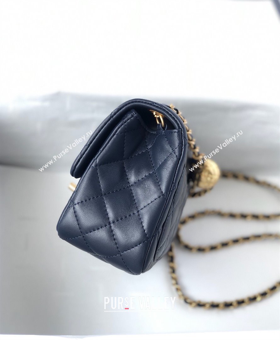 Chanel Lambskin Mini Flap Bag with Metal Ball AS1786 Deep Blue/Gold 2024 (YD-24040223)