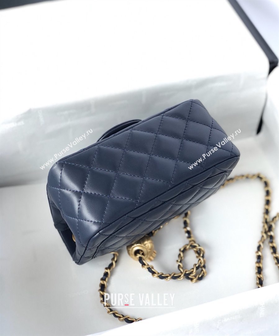 Chanel Lambskin Mini Flap Bag with Metal Ball AS1786 Deep Blue/Gold 2024 (YD-24040223)