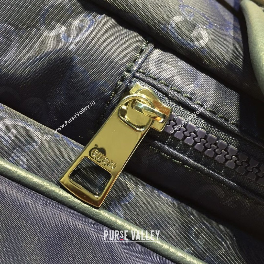 Gucci GG Nylon Messenger Bag 387070 Navy Blue 2021 (DLH-21090306)