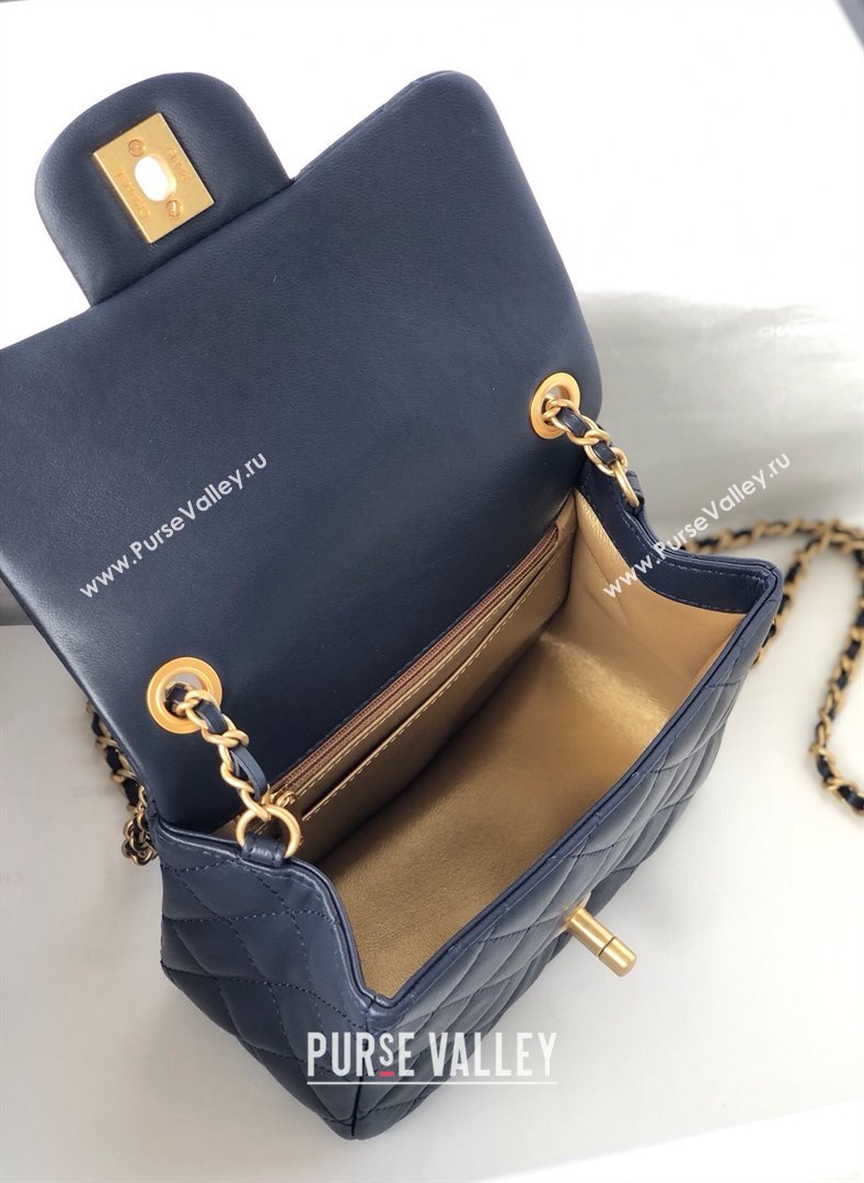 Chanel Lambskin Mini Flap Bag with Metal Ball AS1786 Deep Blue/Gold 2024 (YD-24040223)