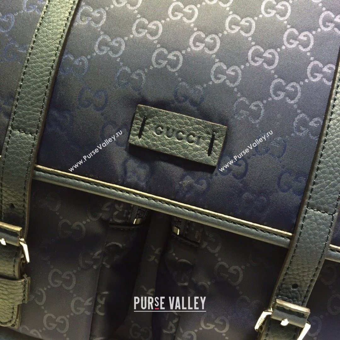 Gucci GG Nylon Messenger Bag 387070 Navy Blue 2021 (DLH-21090306)