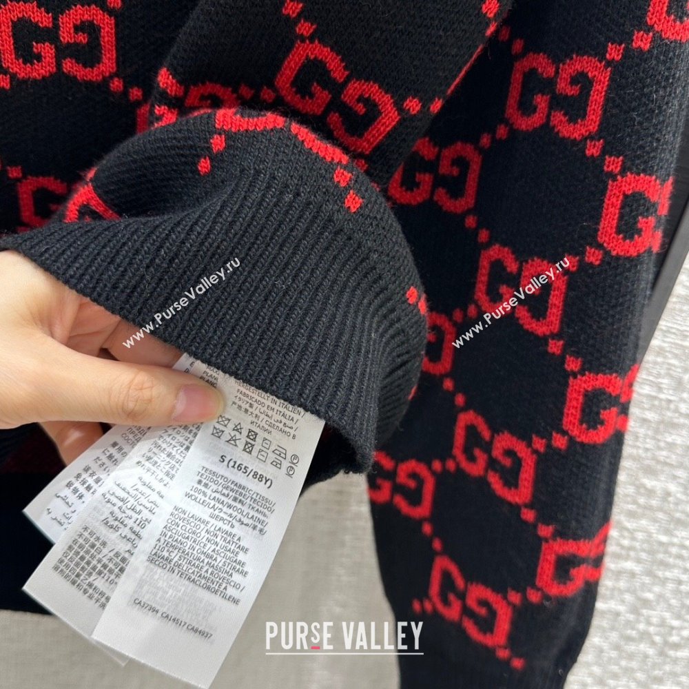 Gucci Wool Sweater G122301 Black/Red 2023 (Q-23122301)