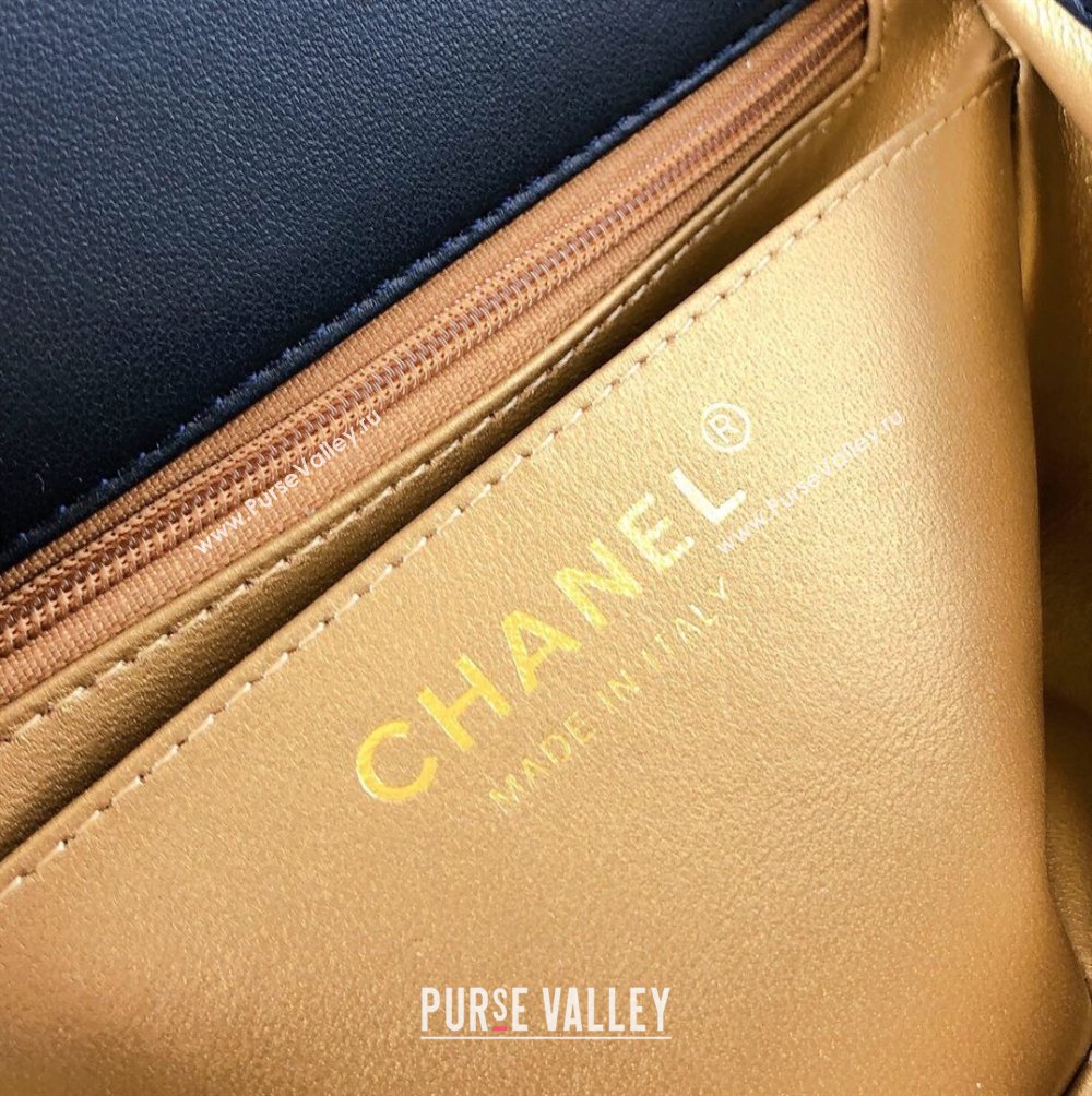 Chanel Lambskin Mini Flap Bag with Metal Ball AS1786 Deep Blue/Gold 2024 (YD-24040223)