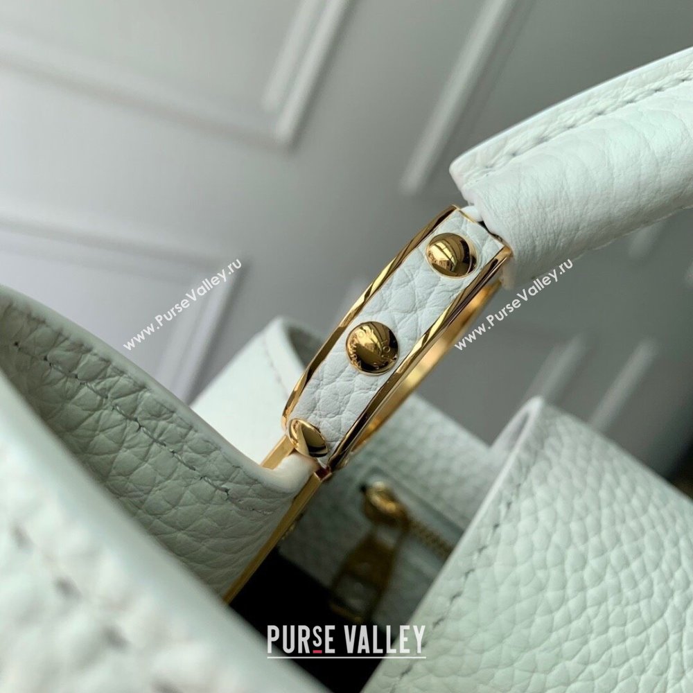 Louis Vuitton Capucines MM Bag in Taurillon Leather M24673 White 2024 (K-24090906)