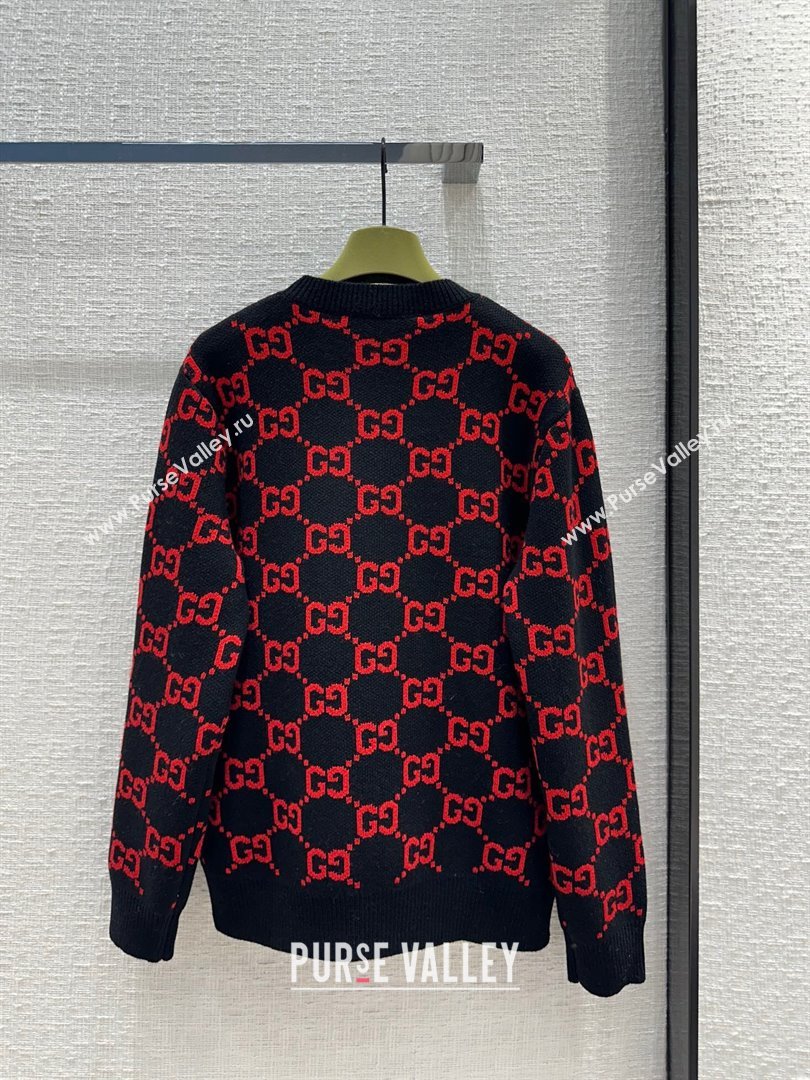 Gucci Wool Sweater G122301 Black/Red 2023 (Q-23122301)