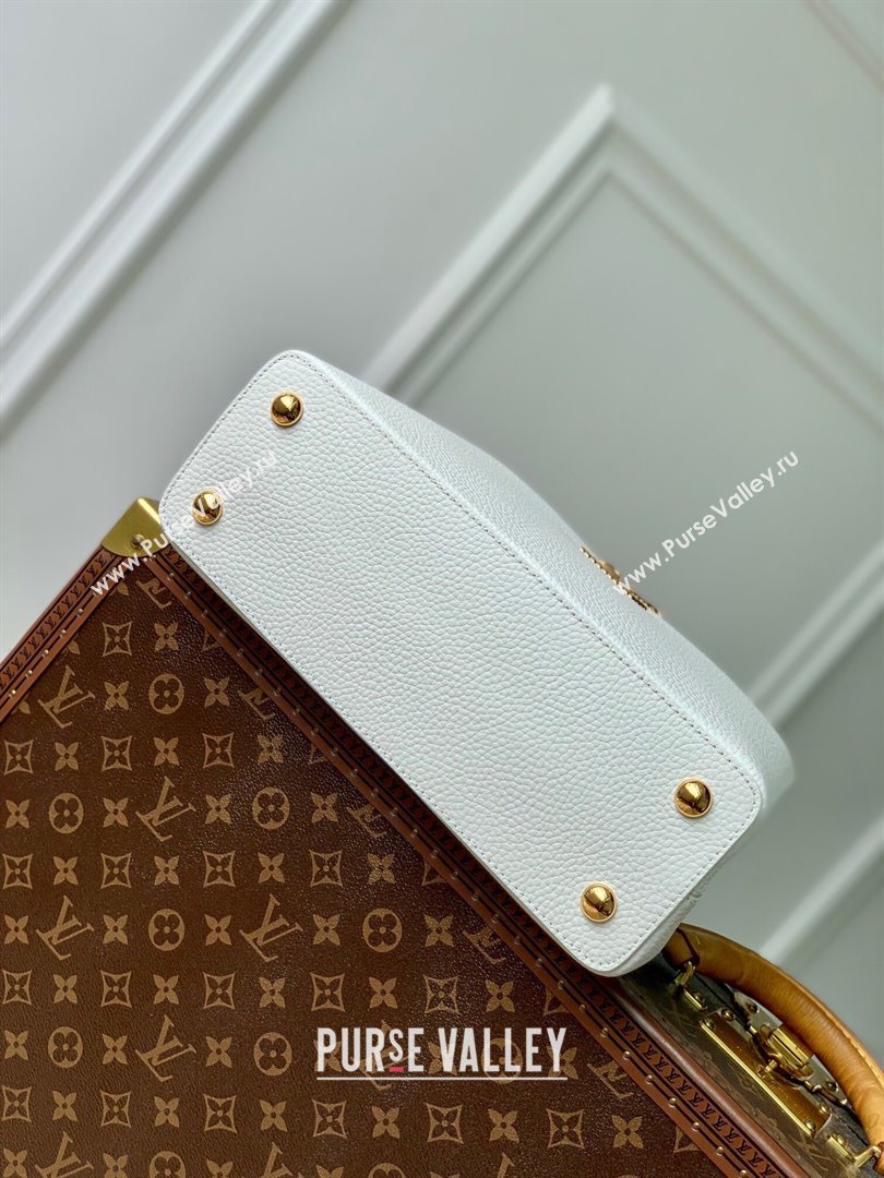 Louis Vuitton Capucines MM Bag in Taurillon Leather M24673 White 2024 (K-24090906)