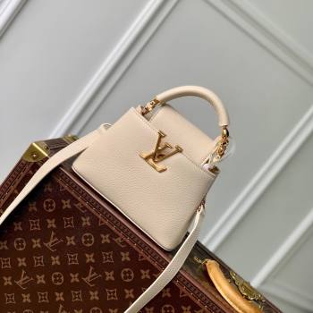 Louis Vuitton Capucines Mini Bag in Taurillon Leather M23944 Beige 2024 (K-24090907)