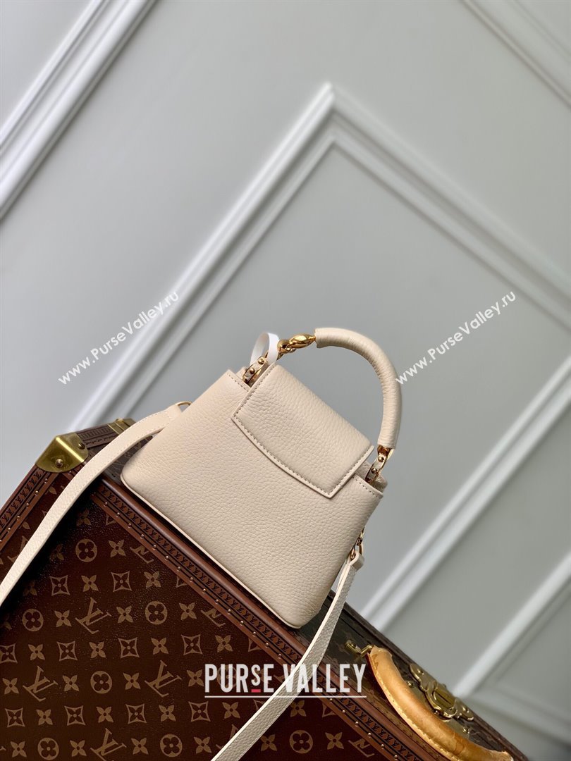 Louis Vuitton Capucines Mini Bag in Taurillon Leather M23944 Beige 2024 (K-24090907)