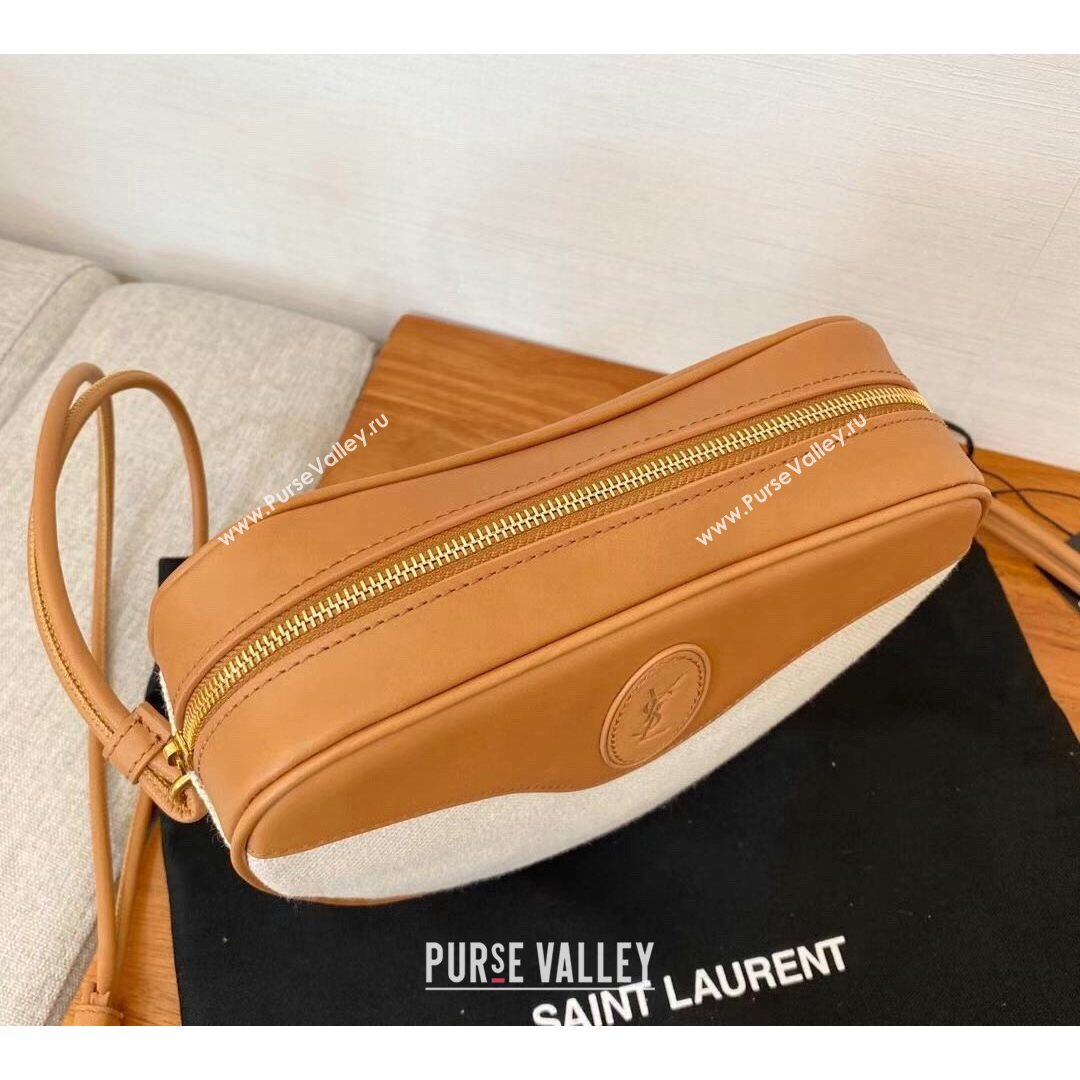 Saint Laurent Monogramme MONOGRAMME Coeur in Canvas and Smooth Leather Bag 675260 Brown 01 2021 (YID-210823067)