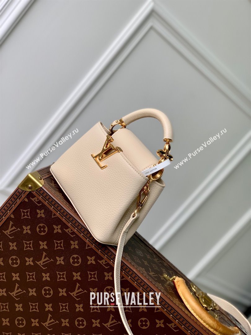 Louis Vuitton Capucines Mini Bag in Taurillon Leather M23944 Beige 2024 (K-24090907)