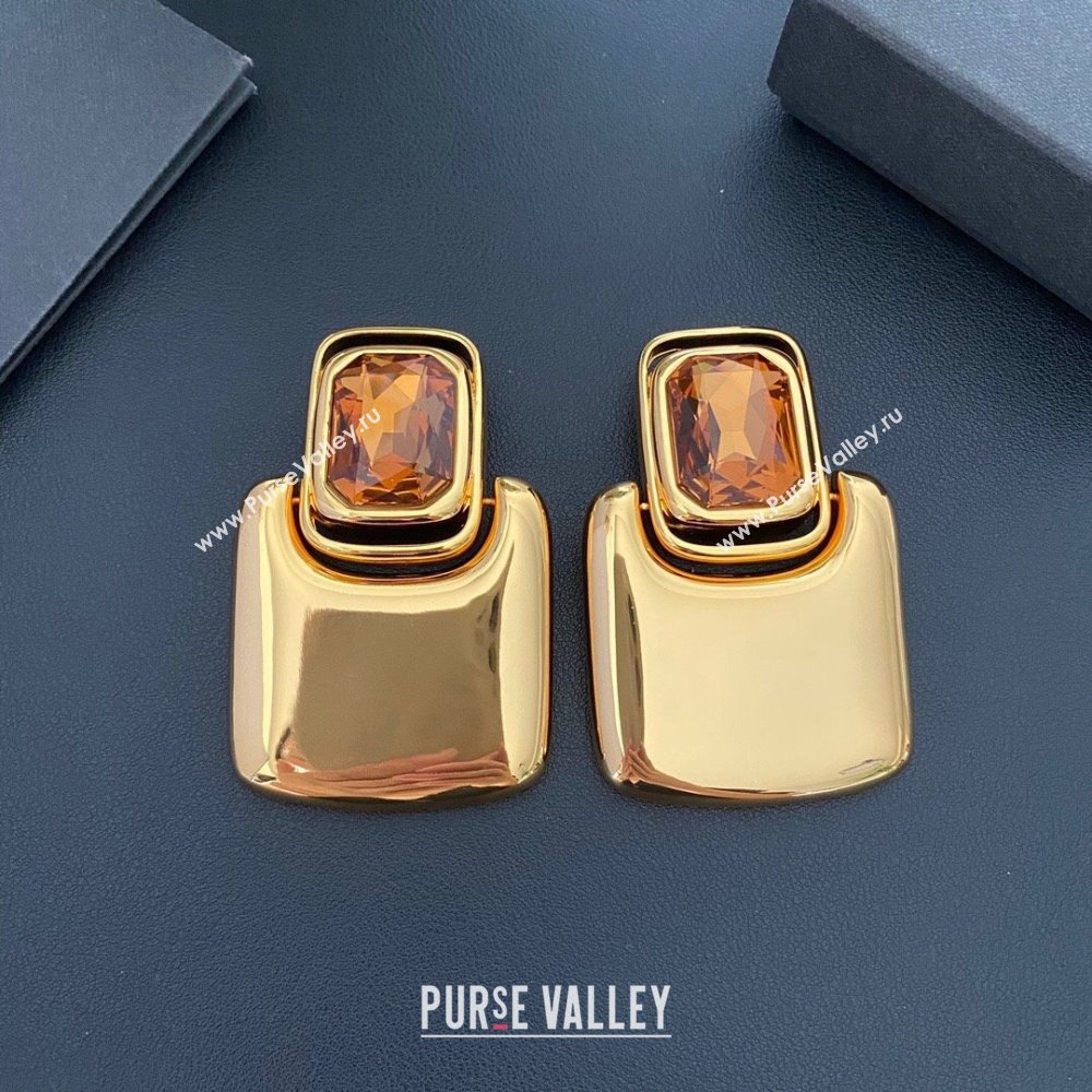 Saint Laurent Clip-on Earrings S110423 Gold 2024 (YF-24110423)