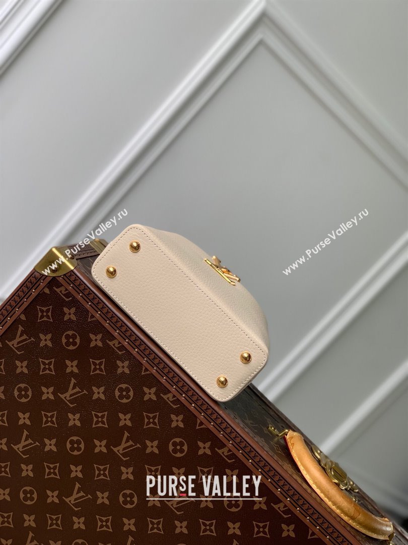 Louis Vuitton Capucines Mini Bag in Taurillon Leather M23944 Beige 2024 (K-24090907)