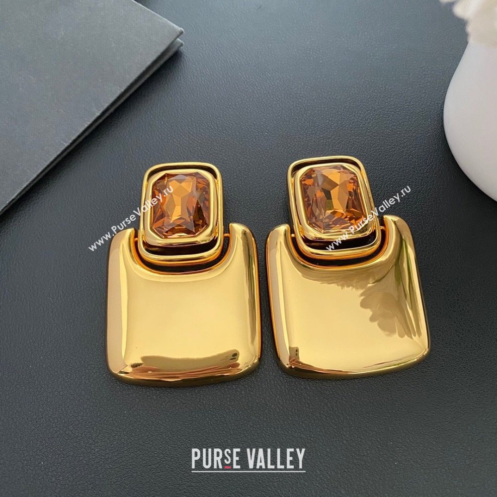 Saint Laurent Clip-on Earrings S110423 Gold 2024 (YF-24110423)