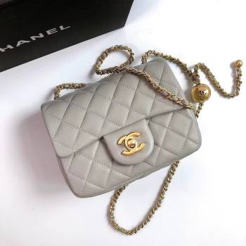 Chanel Lambskin Mini Flap Bag with Metal Ball AS1786 Grey/Gold 2024 (YD-24040225)