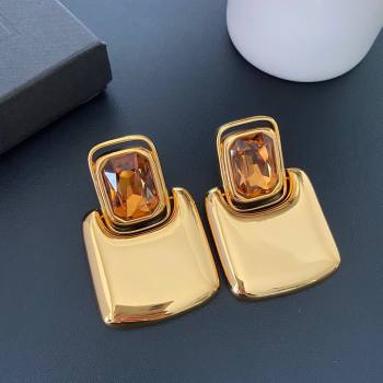 Saint Laurent Clip-on Earrings S110423 Gold 2024 (YF-24110423)