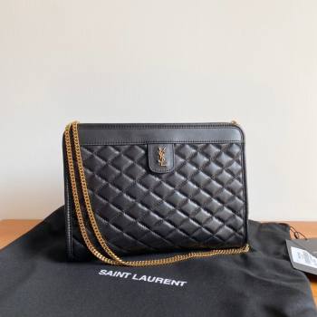 Saint Laurent Victoire Baby Clutch in Lambskin 657361 Black 2021 (YID-210825051)