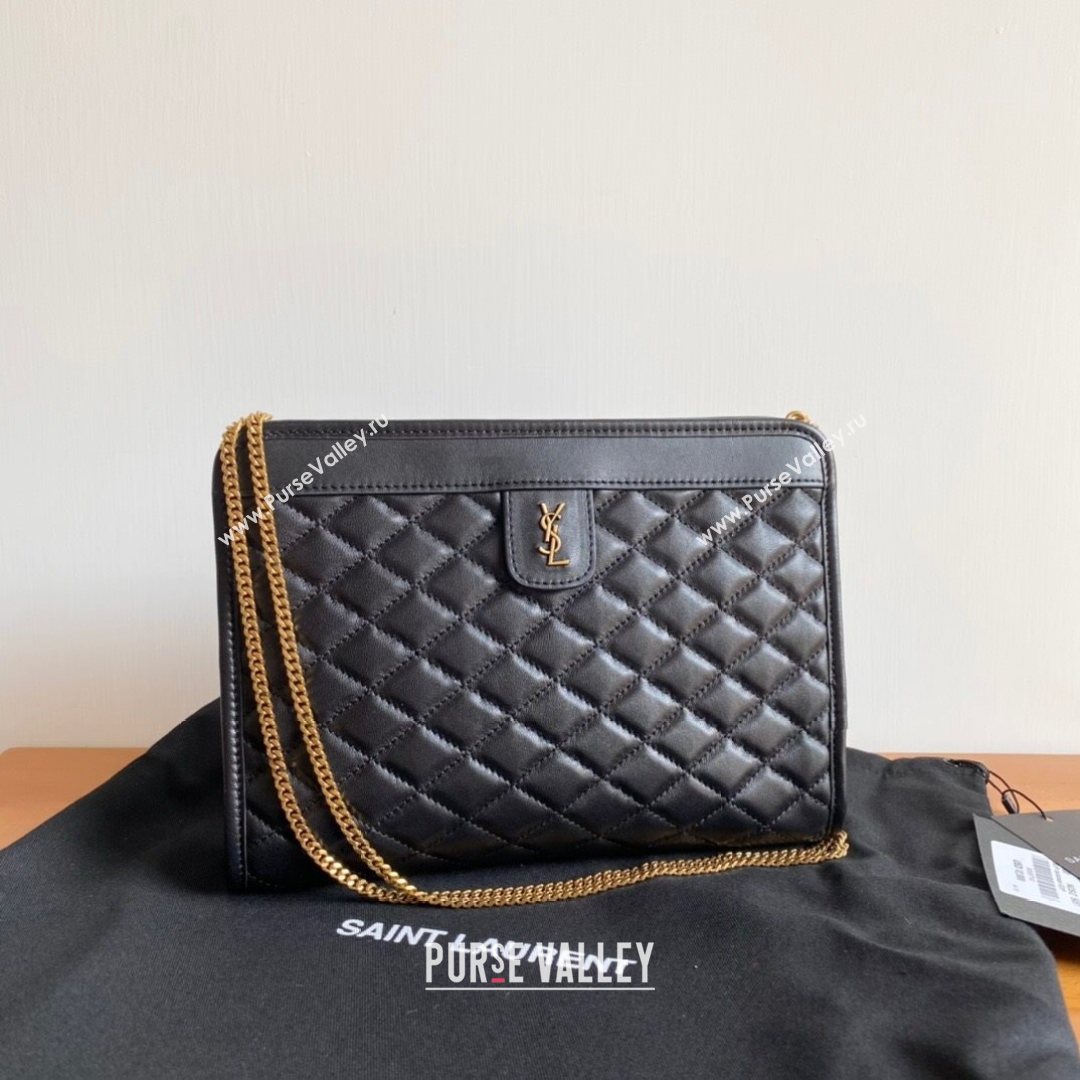 Saint Laurent Victoire Baby Clutch in Lambskin 657361 Black 2021 (YID-210825051)