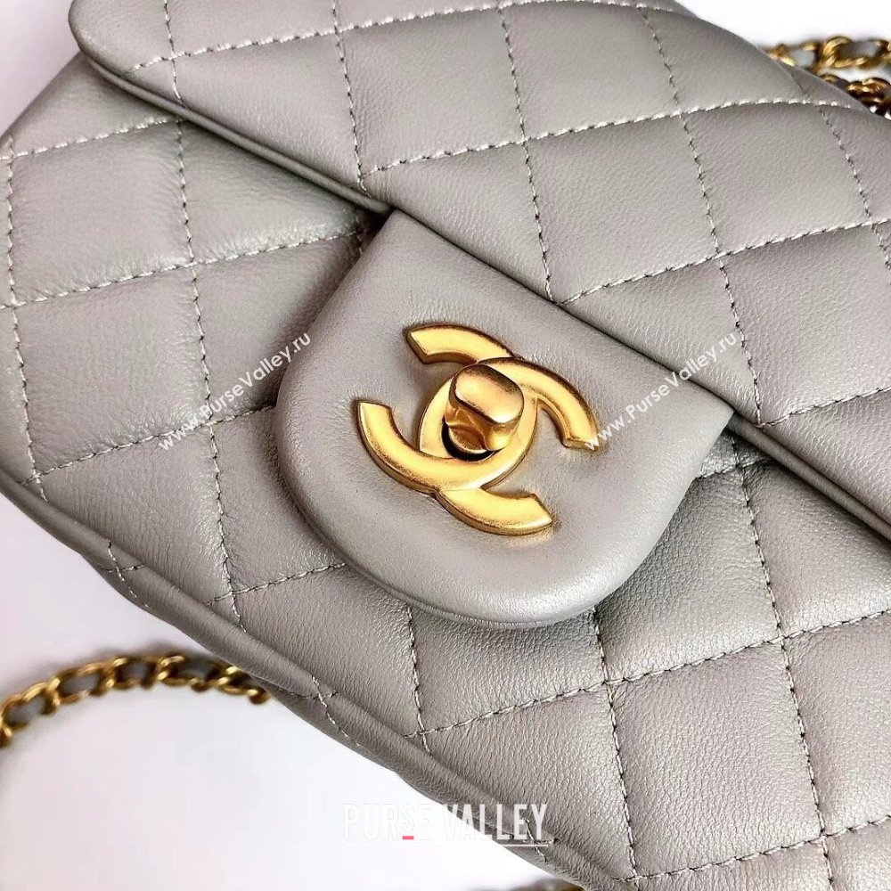 Chanel Lambskin Mini Flap Bag with Metal Ball AS1786 Grey/Gold 2024 (YD-24040225)
